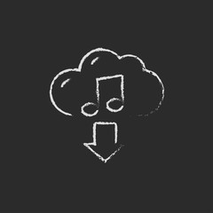 Download music icon drawn in chalk.