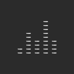 Digital equalizer icon drawn in chalk.