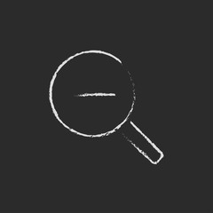 Zoom out icon drawn in chalk.