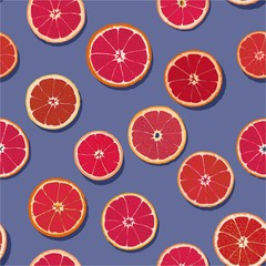 Blood Orange Slices Seamless Pattern