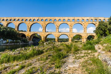 Pont du Gard, ancient roman's bridge in Provence, France