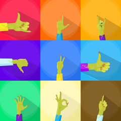 Zombie Hand Show Finger Gesture Set Collection