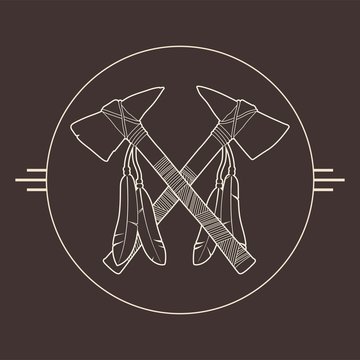 Native American CrossedTomahawks