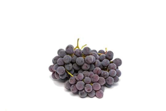 Fresh, natural black grapes isolated