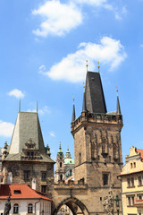 Lesser Town Bridge Tower and Judith's tower of Charles Bridge, Prague