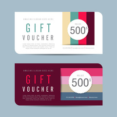 Gift voucher template with colorful pattern,cute gift voucher certificate coupon design template,
Collection gift certificate business card banner calling card poster,Vector illustration