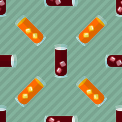 Seamless flat pattern with cocktail glasses