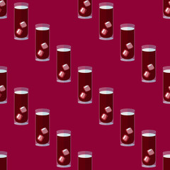 Seamless flat pattern with cocktail glasses