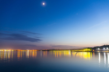 Night view of city embankment