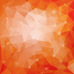 Abstract orange colored polygonal vector triangular geometric background for use in design for card; invitation; poster; banner; placard or billboard cover