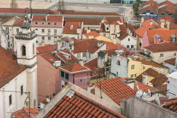 Fototapeta na wymiar View from Mirador de Santa Lucia, Lisbon