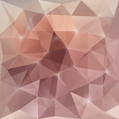 Obraz premium Abstract beige colored sunshine vector triangular geometric background with glaring lights