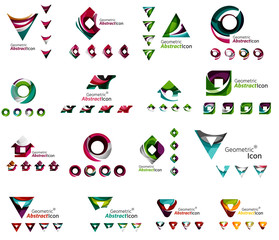 Set of various geometric icons -  rectangles triangles squares