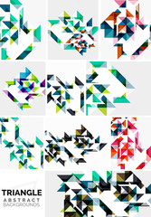 Set of colorful modern triangle pattern backgrounds