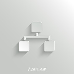 Network icon - vector white app button - obrazy, fototapety, plakaty