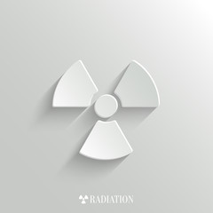 Radioactivity icon - vector white app button