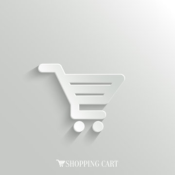 Shopping cart icon - vector web background