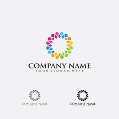 classic circle glass initial O Logo company elegant simple