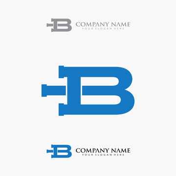 initial B sport E plumbing retro logo
