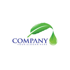 classic nature oil pure water leaf elegant logo