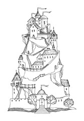 Naklejka premium Cartoon castle
