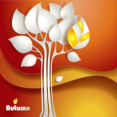 Autumn tree background. Vector illustration