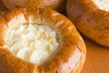 Bun with cottage cheese