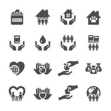 charity and donation icon set 2, vector eps10