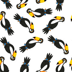 Seamless Funny Cartoon Toucan