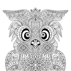 Owl Portrait mandala zentangle © onanana