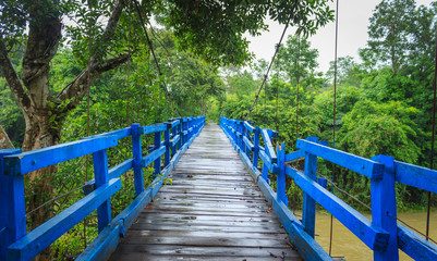 Obraz premium Blue wood bridge 
