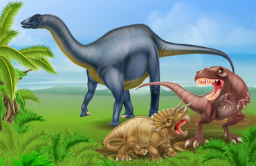 T Rex Triceratops and Diplodocus © Christos Georghiou