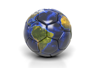 3d globe on soccer ball isolated. They use elements from  NASA
