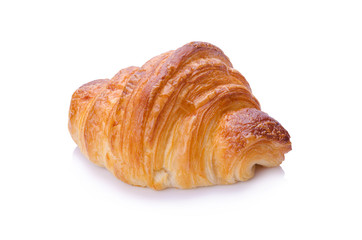 whole wheat croissant isolated on white background