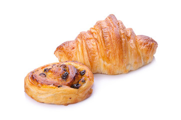 various bakery on white backgound