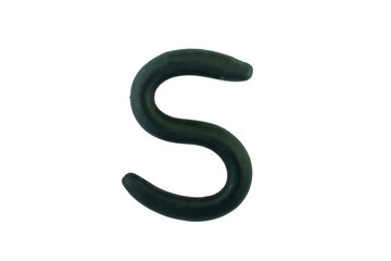 English letters, clay on white background