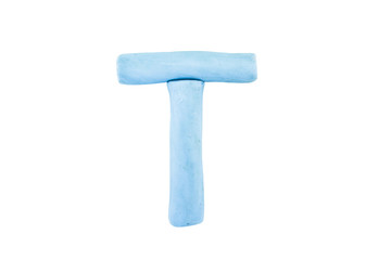 English letters, clay on white background