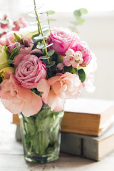 flowers and ancient books