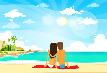 Obraz na płótnie Canvas Couple On Summer Vacation Holiday Tropical Ocean Island