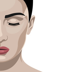 Fashion beauty half Face female Model