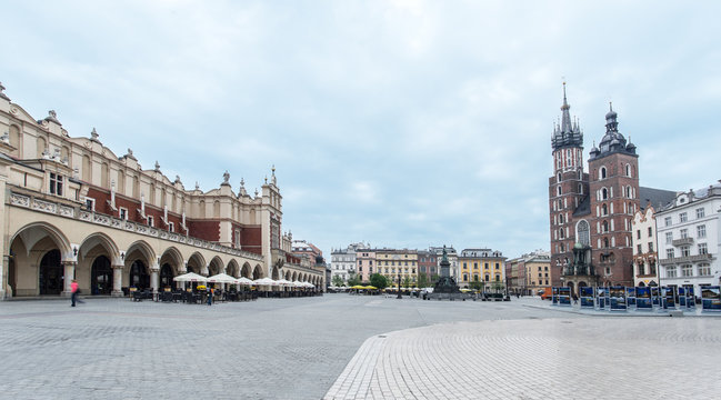 The Cloth Hall and Saint Mary Basilica in Krakow.
