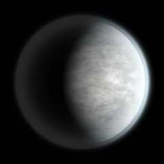 Phase of the moon from new to full.