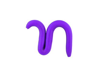 English letters, clay on white background