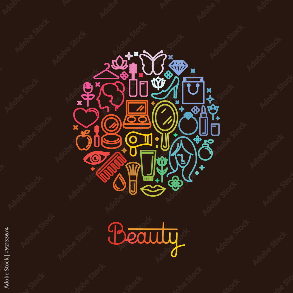 Poster vector logo design template made with icons