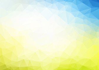 Vector abstract blue yellow triangles background