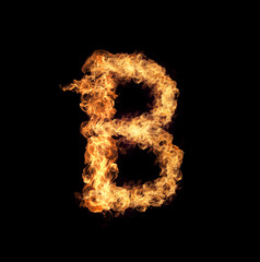 English letters Flames
