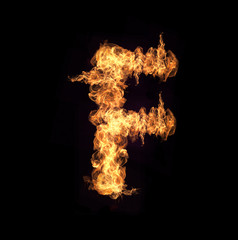 English letters Flames