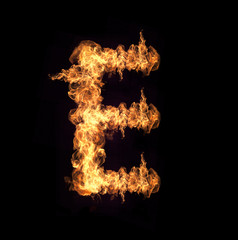 English letters Flames
