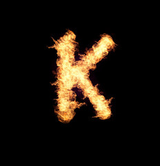 English letters Flames