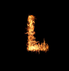 English letters Flames